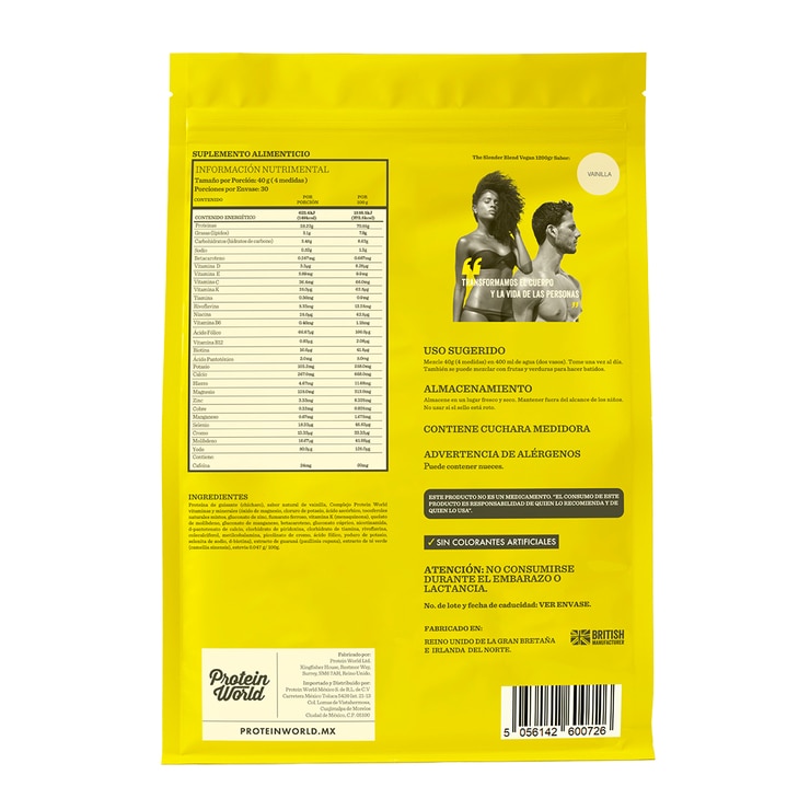 Protein World Proteína Vegana en Polvo Sabor Vainilla 1.2 kg Protein World Proteína Vegana en Polvo Sabor Vainilla 1.2 kg