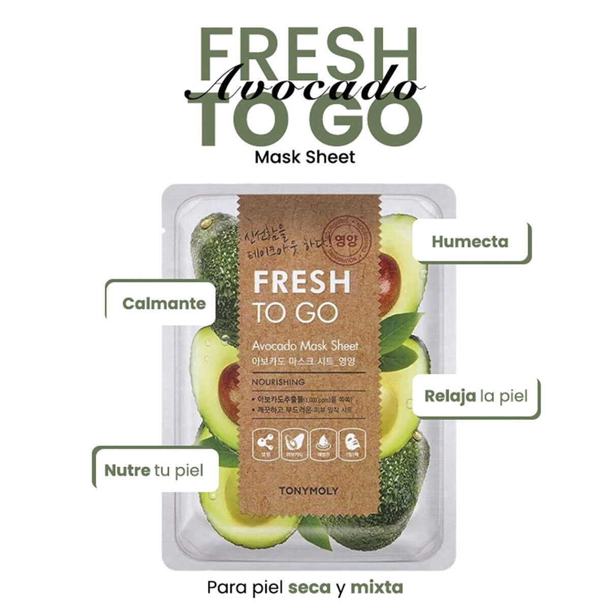 Tony Moly Fresh To Go Avocado Cleanser y Mascarilla 2 pzas