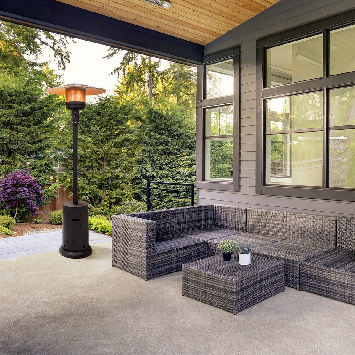 Fire Sense, Calentador de Gas para Exterior Color Negro Fire Sense, Calentador de Gas para Exterior Color Negro