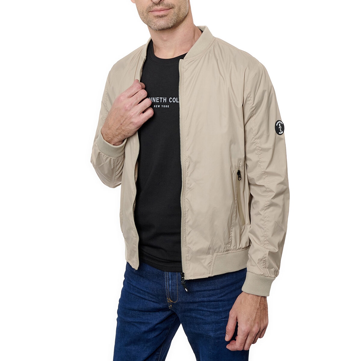 Kenneth Cole Chamarra para Caballero Beige Grande Costc