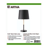 Artiva, Lampara de Mesa, Base de Metal, Pantalla Negra