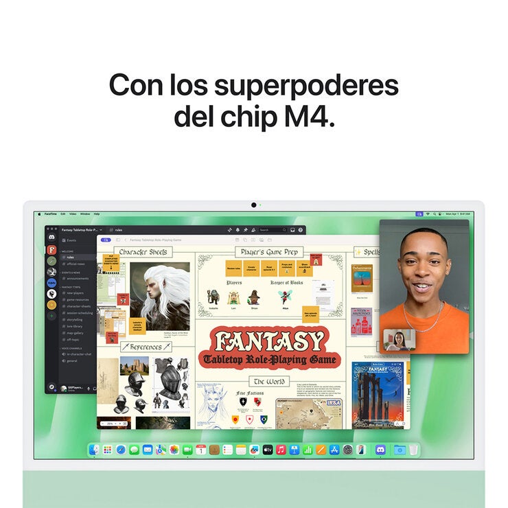 Apple iMac 24" 512GB 4.5K Chip M4 Verde CPU de 10 Núcleos GPU de 10 Núcleos Memoria Unificada de 16GB Apple iMac 24" 512GB 4.5K Chip M4 Verde CPU de 10 Núcleos GPU de 10 Núcleos Memoria Unificada de 16GB