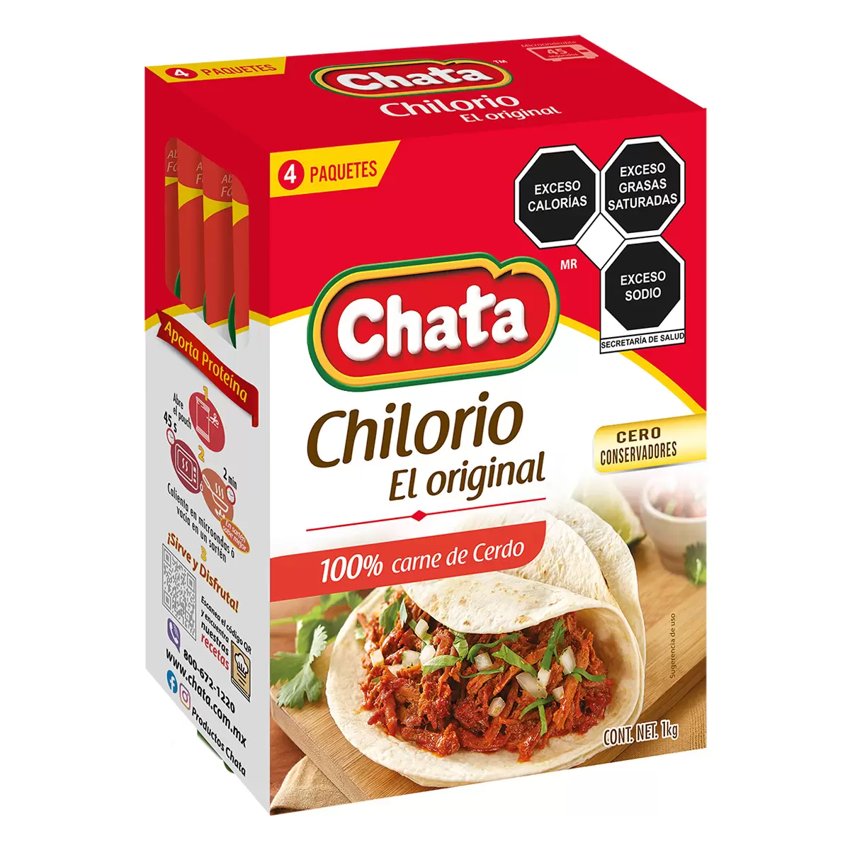 Chata Chilorio de Cerdo 4 sobres de 250 g | Costco México