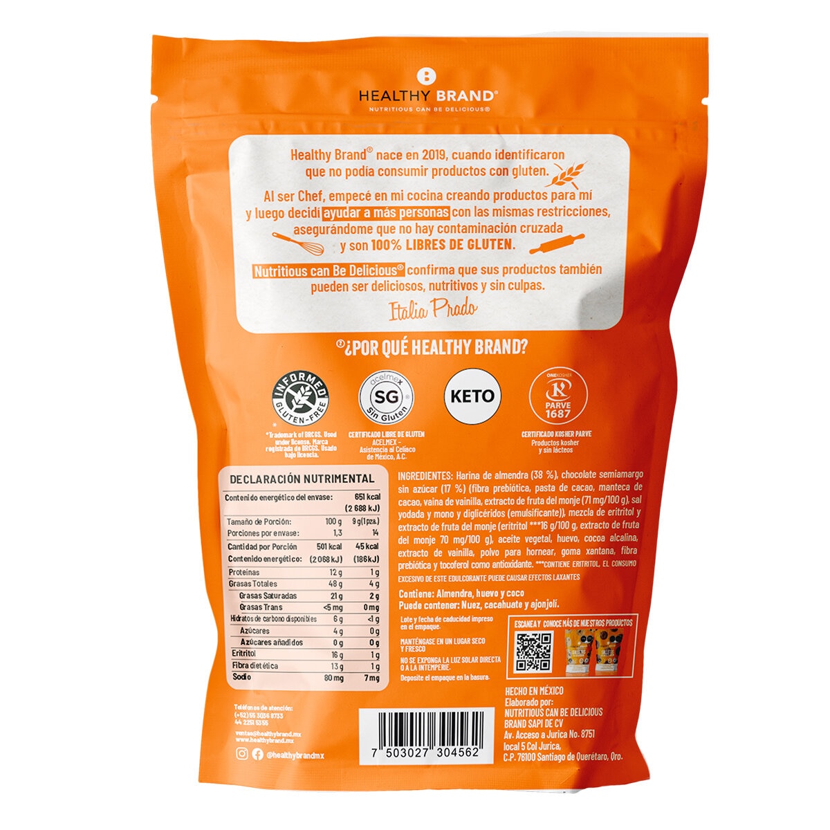 Healthy Brand Galletas de Chocolate Keto 126 g