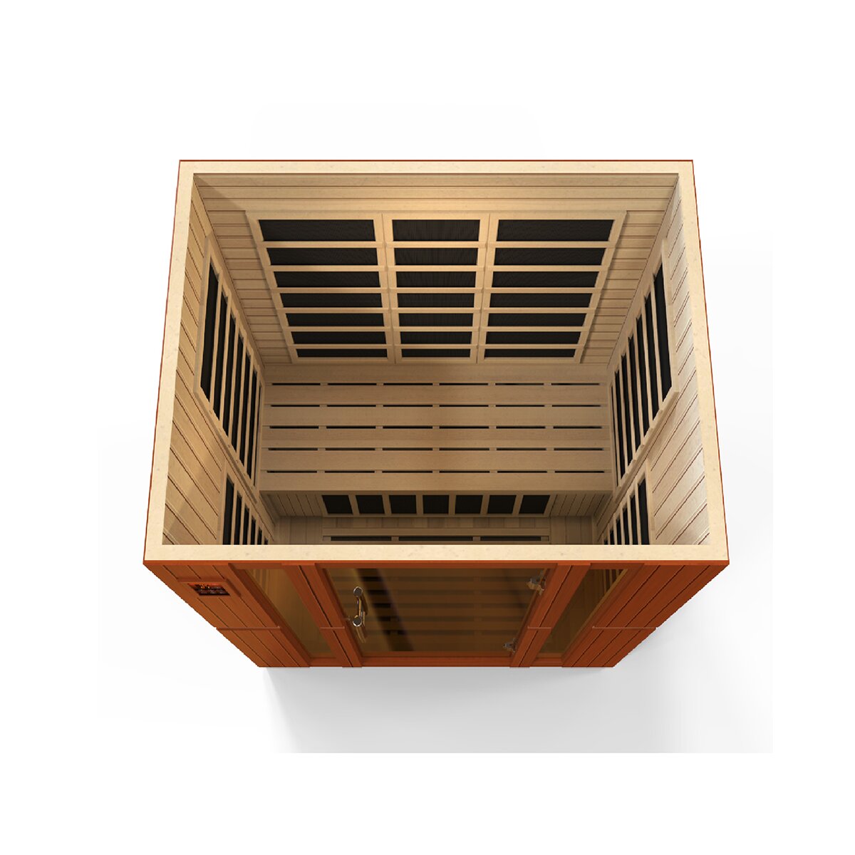  Amplia sala de sauna de infrarrojos lejanos con múltiples  opciones de ejercicio, calefacción de cristal de carbono no radiativo,  diseño impermeable, panel de control LCD e iluminación LED, mejora el  metabolismo