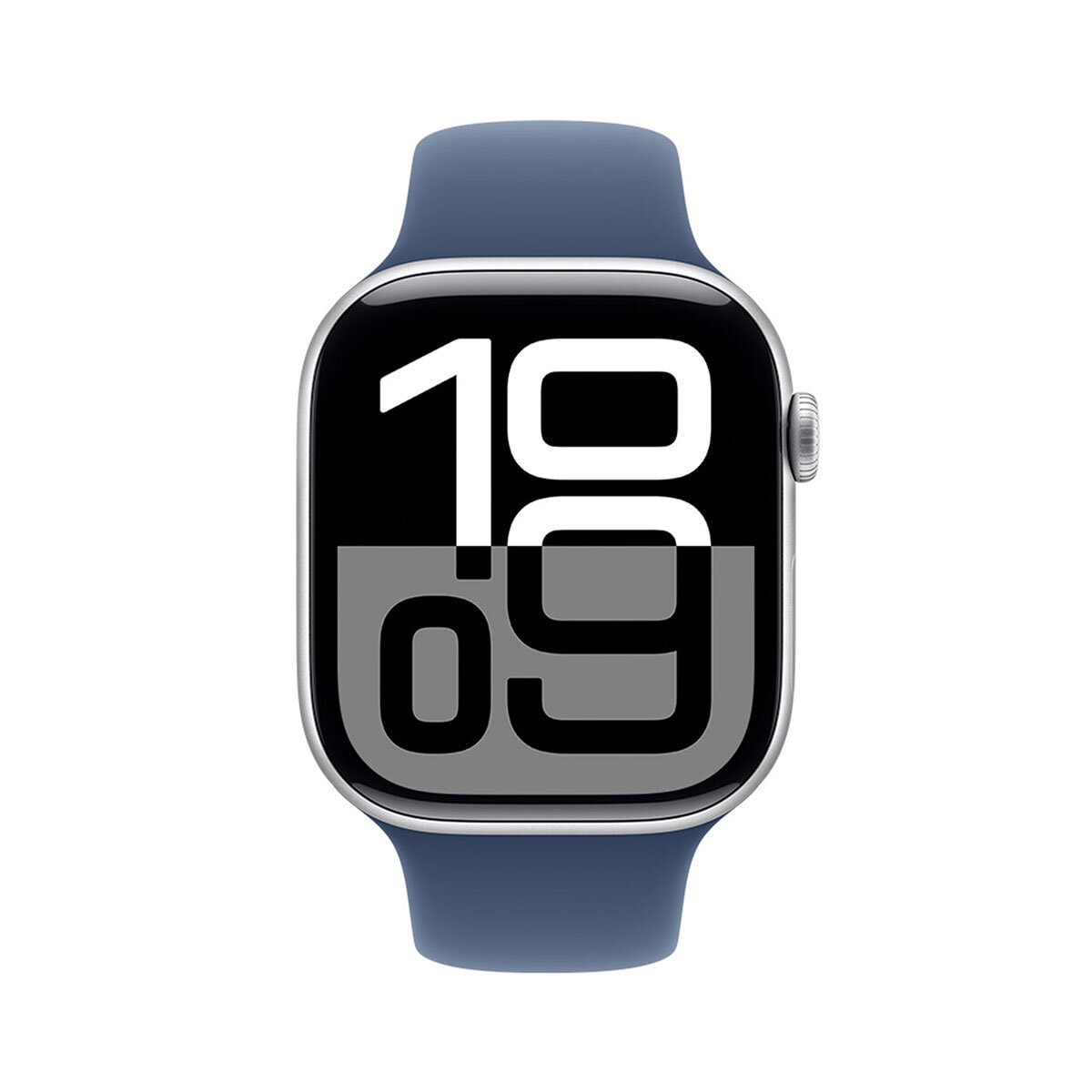 Apple Watch S10 (GPS) Caja de aluminio plata 46mm con correa deportiva azul denim M/L