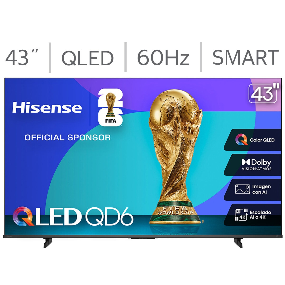 Hisense Pantalla 43" QLED 4K Fire TV Hisense Pantalla 43" QLED 4K Fire TV