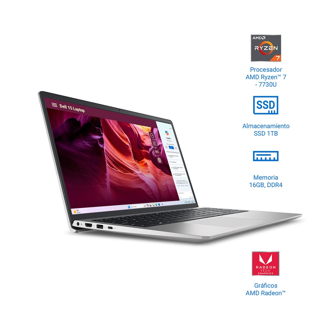 DELL 15 Laptop 15.6" Full HD AMD Ryzen 7 16GB 1TB SSD DELL 15 Laptop 15.6" Full HD AMD Ryzen 7 16GB 1TB SSD