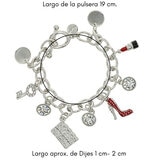 Mayfer, Pulsera con Dijes Originales, Decorados con Cristal Alustríaco