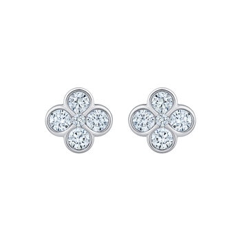 Aretes de Diamantes 0.50ctw, Oro Blanco 14K Aretes de Diamantes 0.50ctw, Oro Blanco 14K