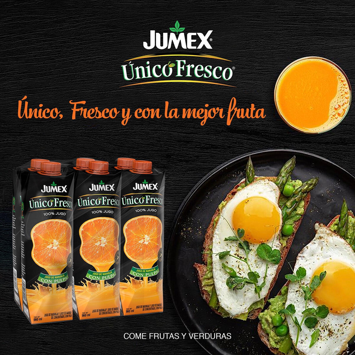 Jumex Único Fresco Jugo de Naranja 6 pzas de 960 ml