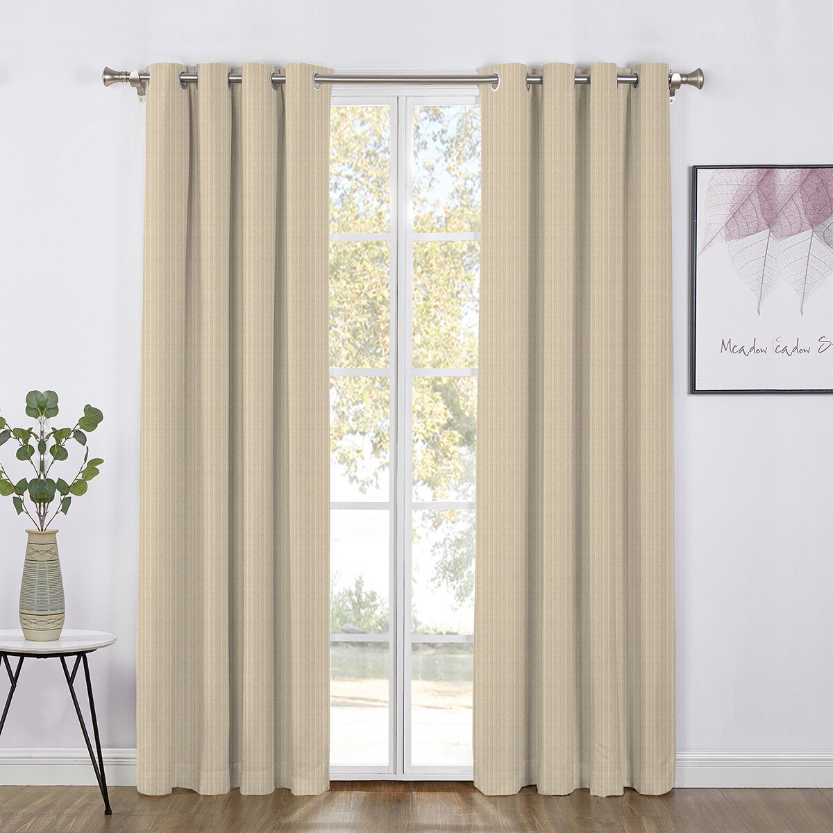 SUN + BLK Cortinas Con Bloqueo Total de Luz 132 cm x 213 cm BEIGE 