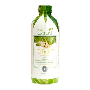 pure extract aloe vera, jengibre e hinojo frasco con 1l