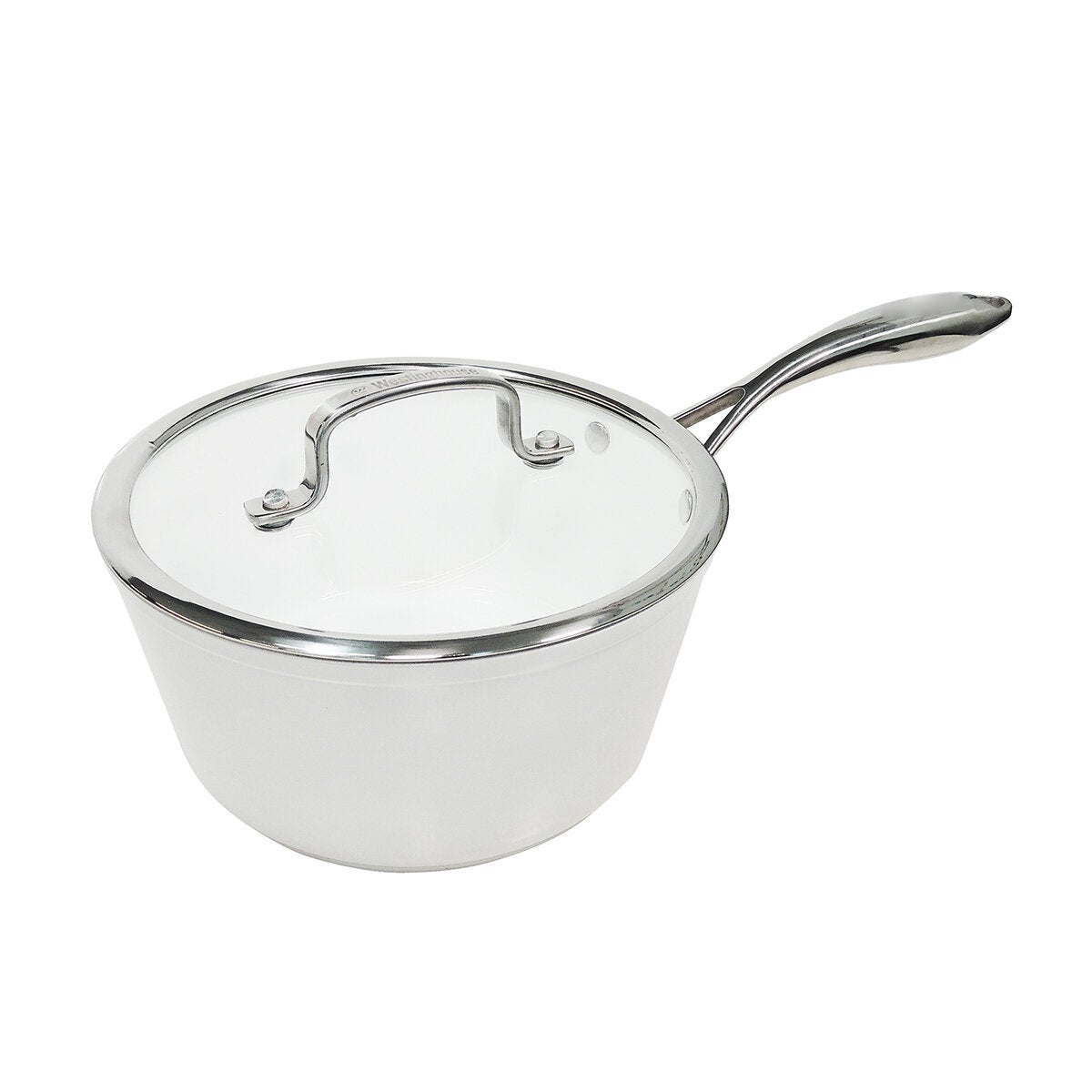 Westinghouse, Olla 16 cm de Cerámica Blanca, Acero Inoxidable Westinghouse, Olla 16 cm de Cerámica Blanca, Acero Inoxidable