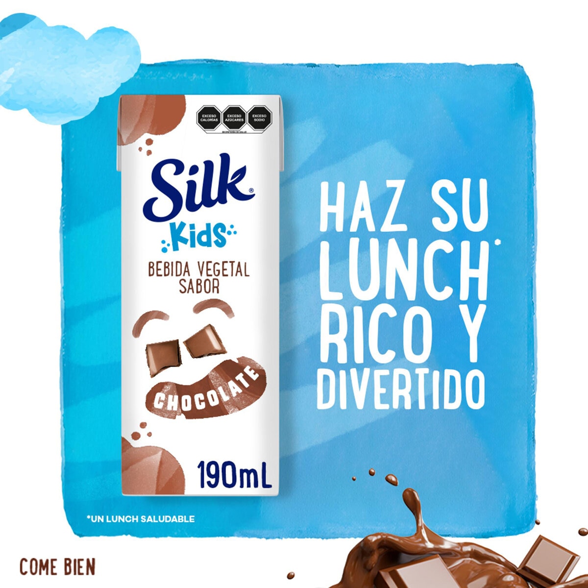 Silk Kids Bebida de Almendra Sabor Chocolate 24 pzas de 190 ml