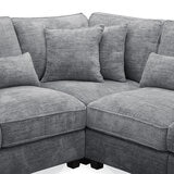 Aiden & Ivy, Seccional Fijo de Tela de 4 Piezas y Otomano Aiden & Ivy, Seccional Fijo de Tela de 4 Piezas y Otomano
