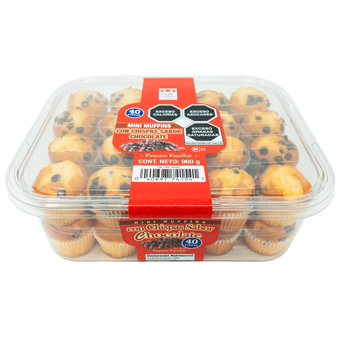 Café Valley Bakery Mini Muffins con Chispas Sabor Chocolate 960 g