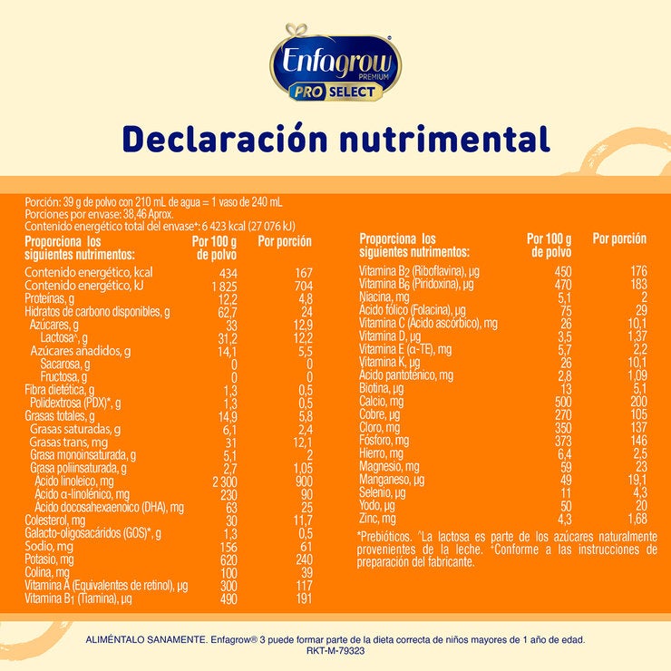 Enfagrow Fórmula Infantil Etapa 3 Pro Select 2 pzas de 1.5 kg Enfagrow Fórmula Infantil Etapa 3 Pro Select 2 pzas de 1.5 kg