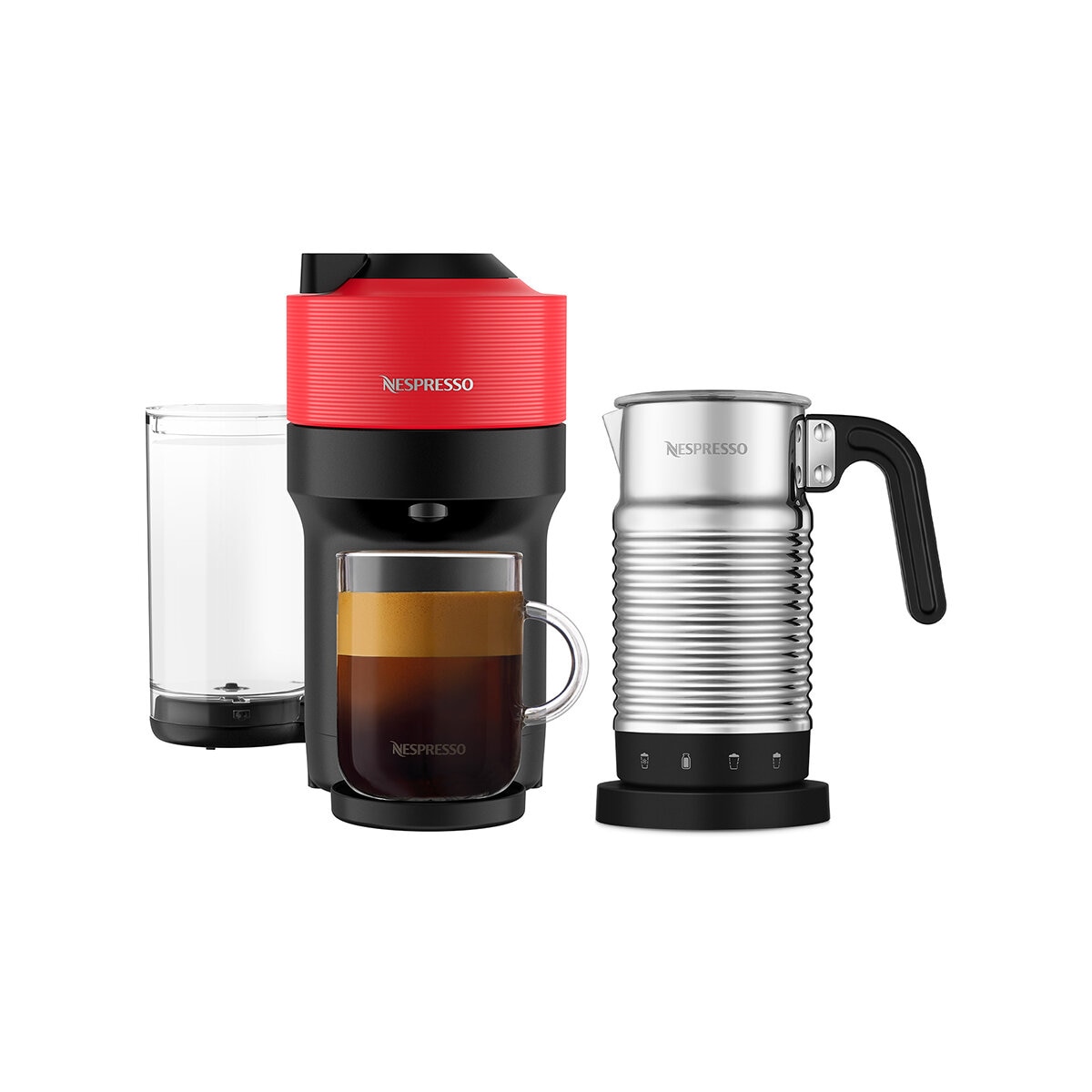 Nespresso Cafetera Vertuo Pop con Aeroccino 4, compatible con cápsulas Vertuo