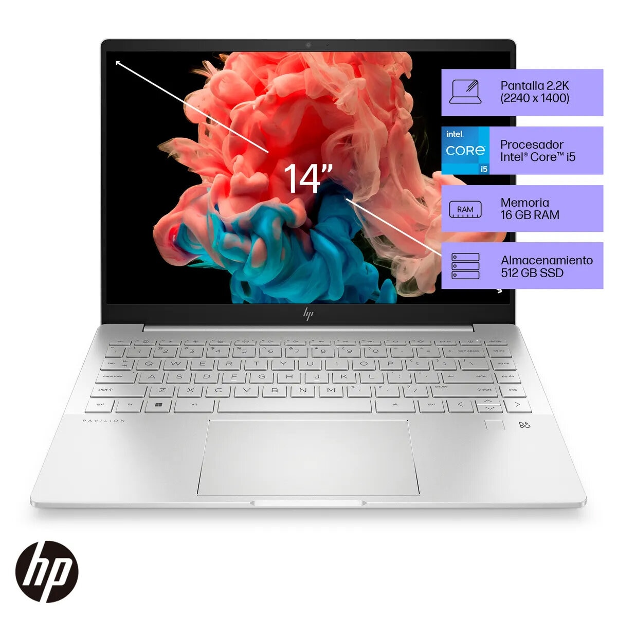 HP Pavilion Plus 14-eh1002la Laptop 14" 2.2K Intel Core i5 16GB 512GB SSD