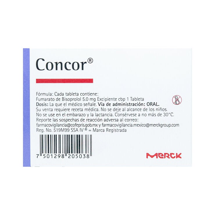 Concor 5.0 mg 30 Tabletas Concor 5.0 mg 30 Tabletas