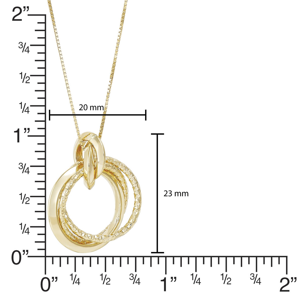 Dije, Circulos, Oro Amarillo de 14K