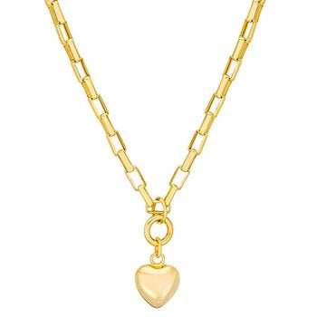 Collar con Dije de Corazón, Roro Amarillo 14k Collar con Dije de Corazón, Roro Amarillo 14k