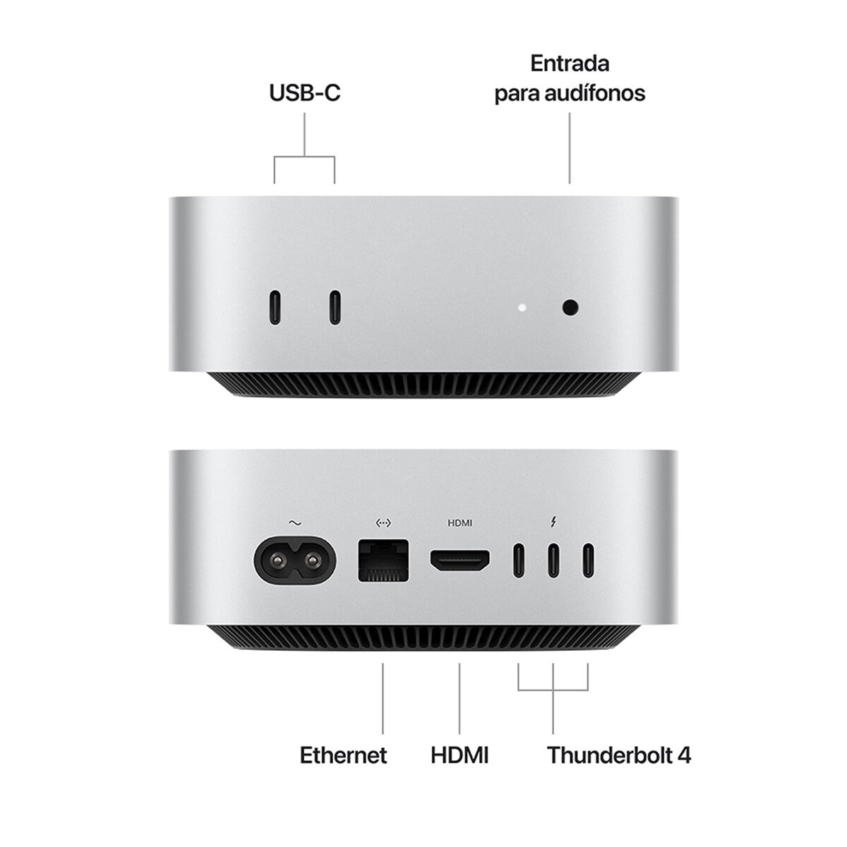 Apple Mac Mini Chip M4 512GB CPU de 10 Núcleos GPU de 10 núcleos Memoria unificada de 16GB