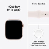 Apple Watch S10 (GPS) Caja de aluminio oro rosa 46mm con correa deportiva rosa rubor S/M