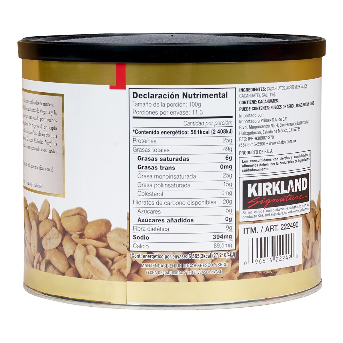 Kirkland Signature Cacahuates Tostados y Salados 1.13 kg Kirkland Signature Cacahuates Tostados y Salados 1.13 kg