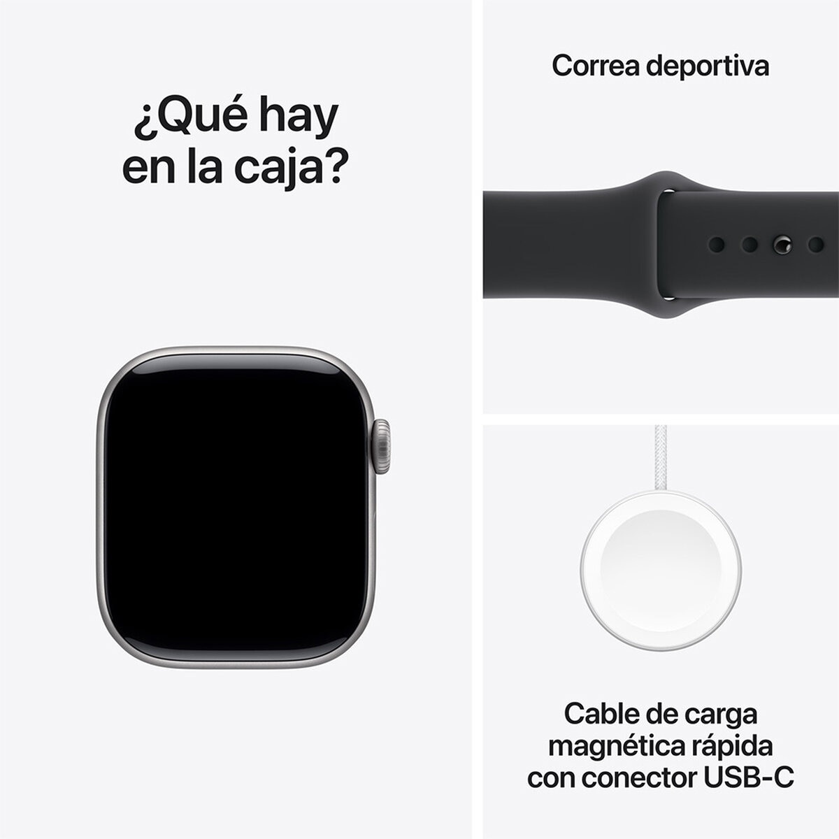 Apple Watch Series 11 (GPS + Celular) 42mm Aluminio Gris Espacial + Correa Deportiva Negra - Talla S/M Apple Watch Series 11 (GPS + Celular) 42mm Aluminio Gris Espacial + Correa Deportiva Negra - Talla S/M
