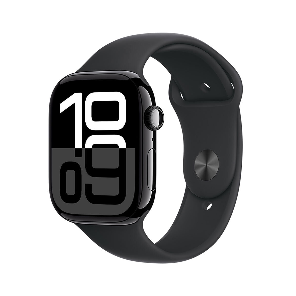 Apple Watch S10 (GPS) Caja de aluminio negro azabache 46mm con correa deportiva negro M/L