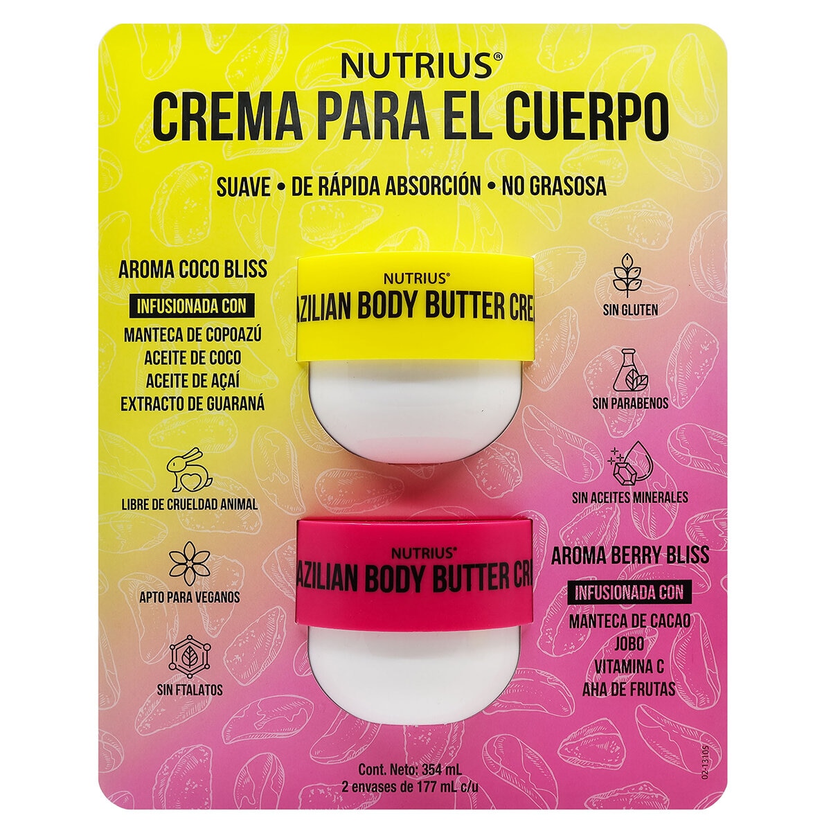 Nutrius Crema para el Cuerpo 2 Envases de 177 mL c/u