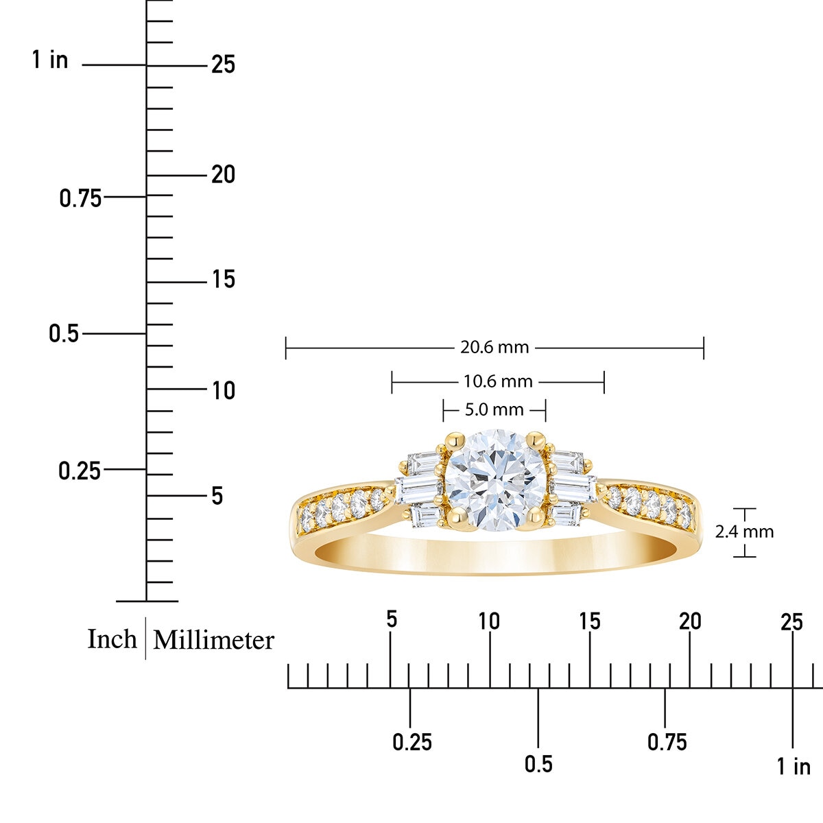 Anillo de Diamantes .75CTW, Oro Amarillo 14K Anillo de Diamantes .75CTW, Oro Amarillo 14K