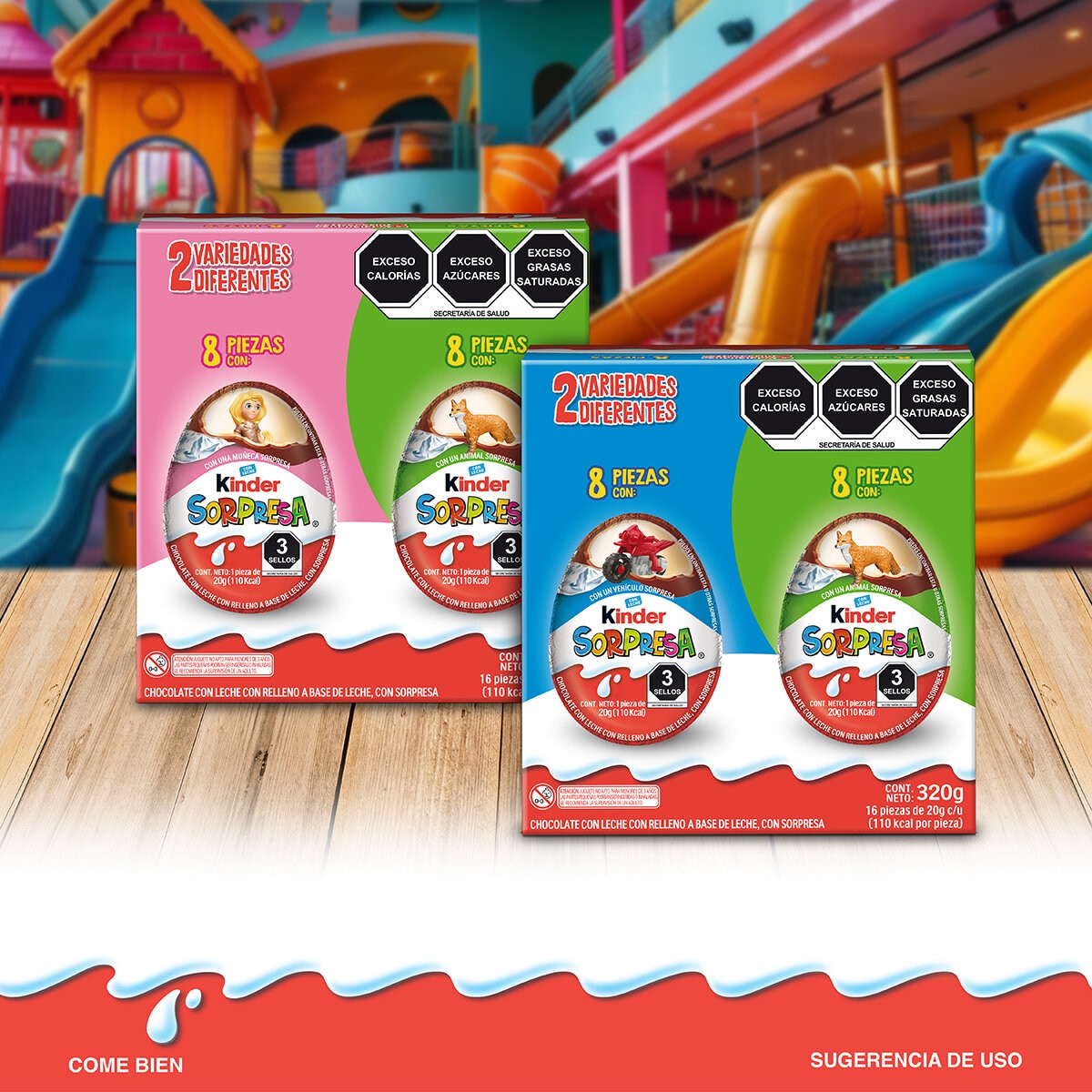 Kinder Sorpresa Huevos de Chocolate 16 pzas de 20 g Kinder Sorpresa Huevos de Chocolate 16 pzas de 20 g