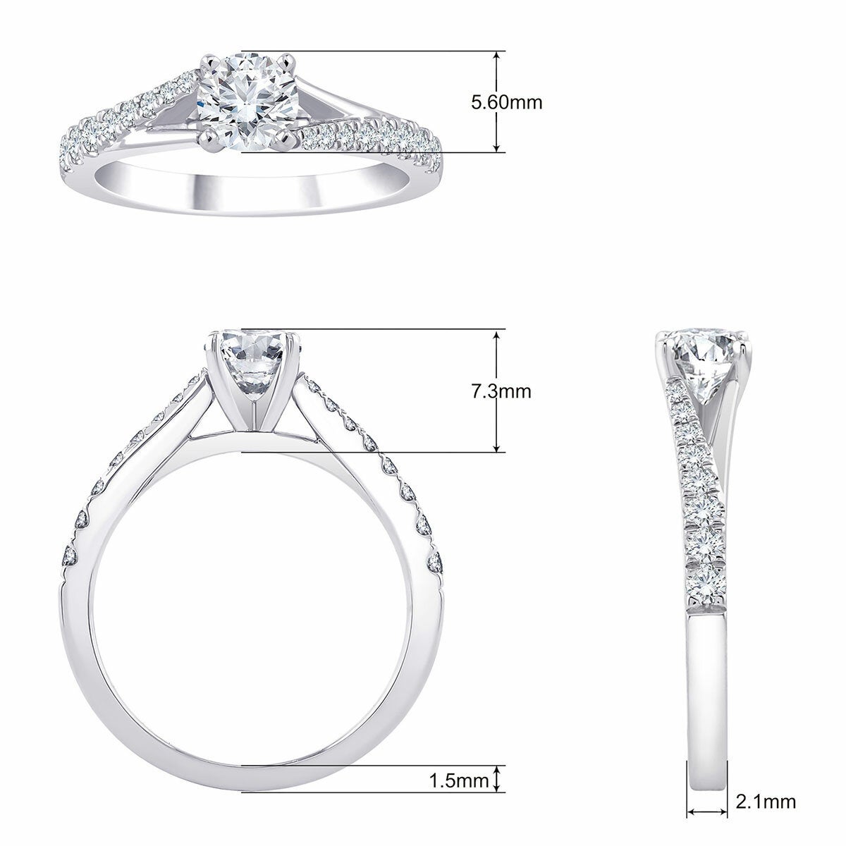 Anillo, 0.97ctw, en Platino Anillo, 0.97ctw, en Platino