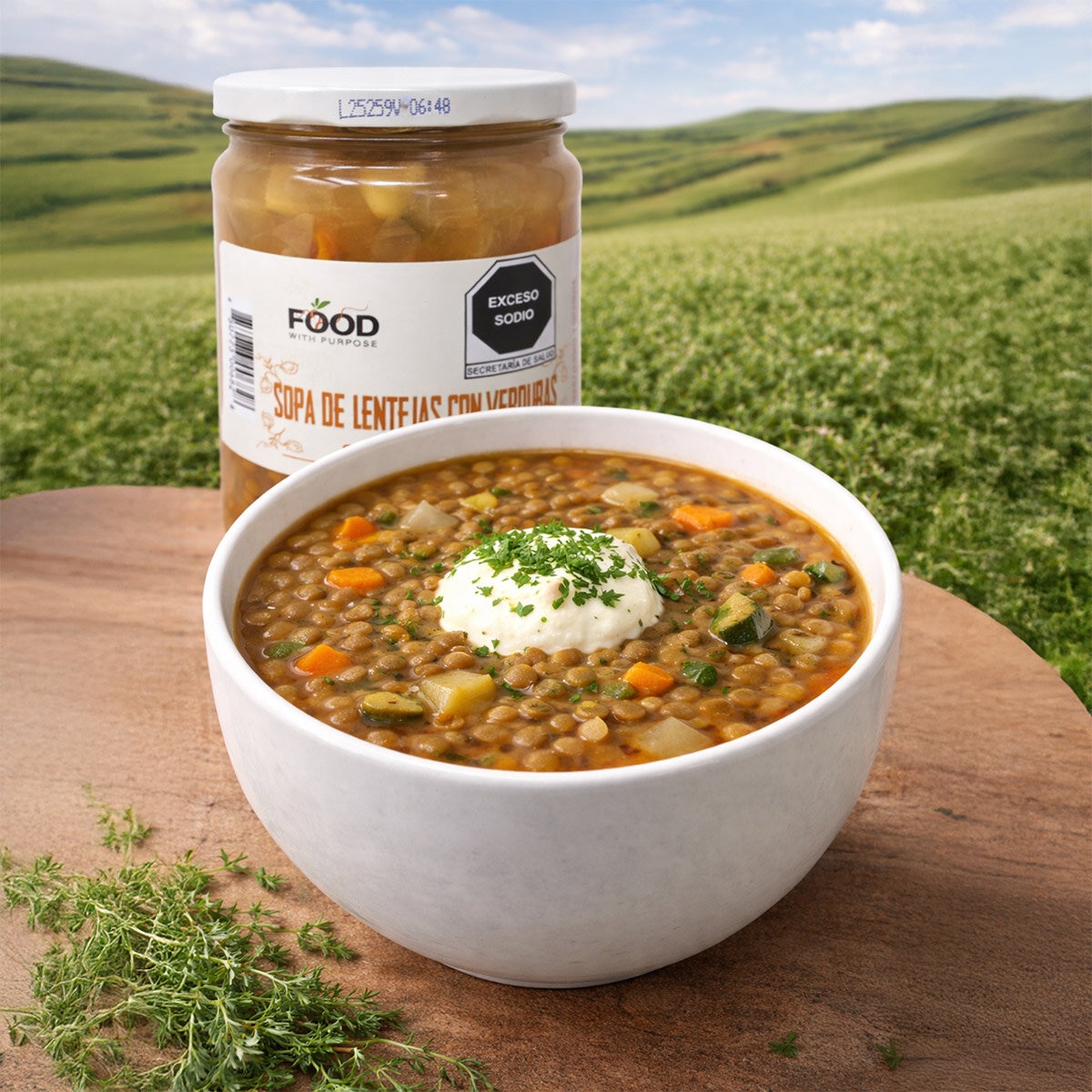 Food With Purpose Sopa de Lentejas 2/560 g Food With Purpose Sopa de Lentejas 2/560 g