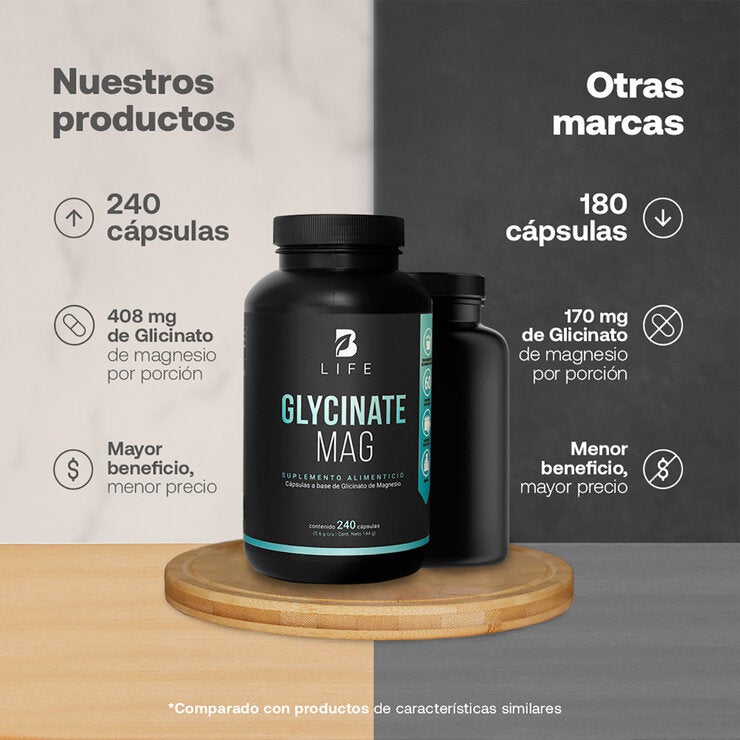 B Life Glicinato de Magnesio Frasco con 240 Cápsulas B Life Glicinato de Magnesio Frasco con 240 Cápsulas