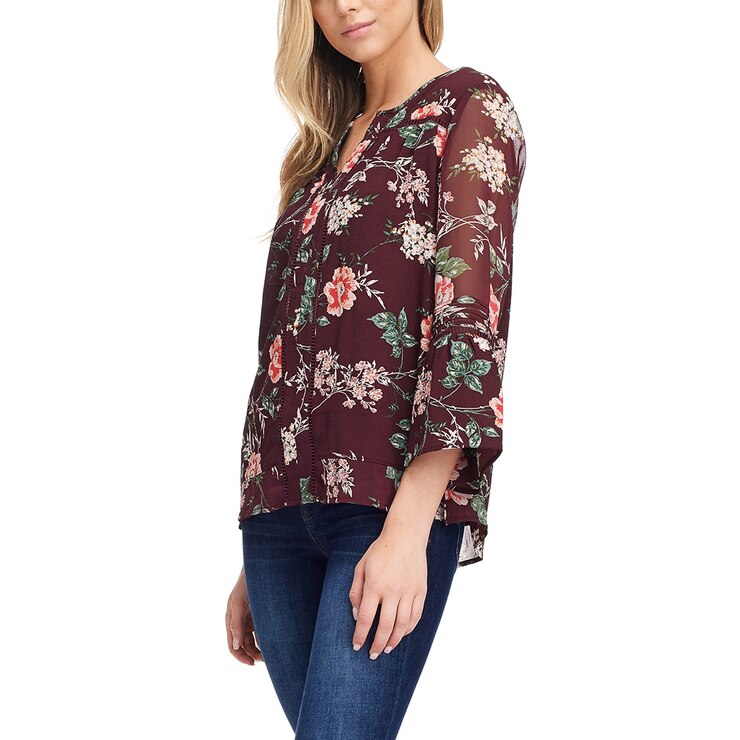 Cristina B, Blusa Con Mangas Acampanadas, Borgoña, Mediana | Costco México