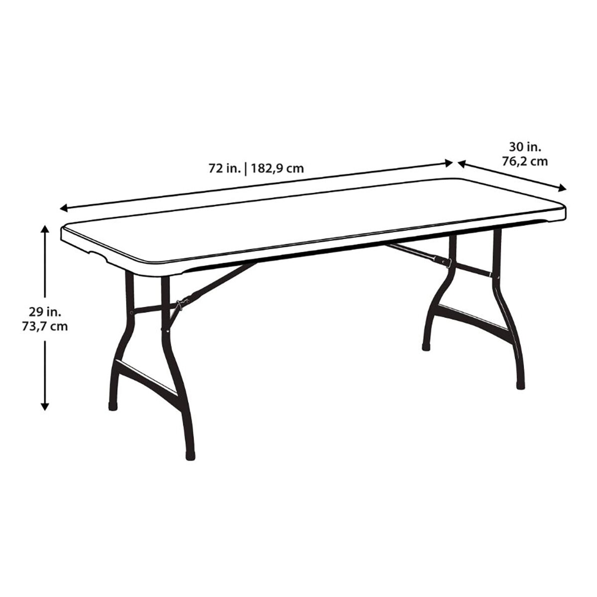 Lifetime, Mesa Plegable 1.82 metros, Color Negro Lifetime, Mesa Plegable 1.82 metros, Color Negro