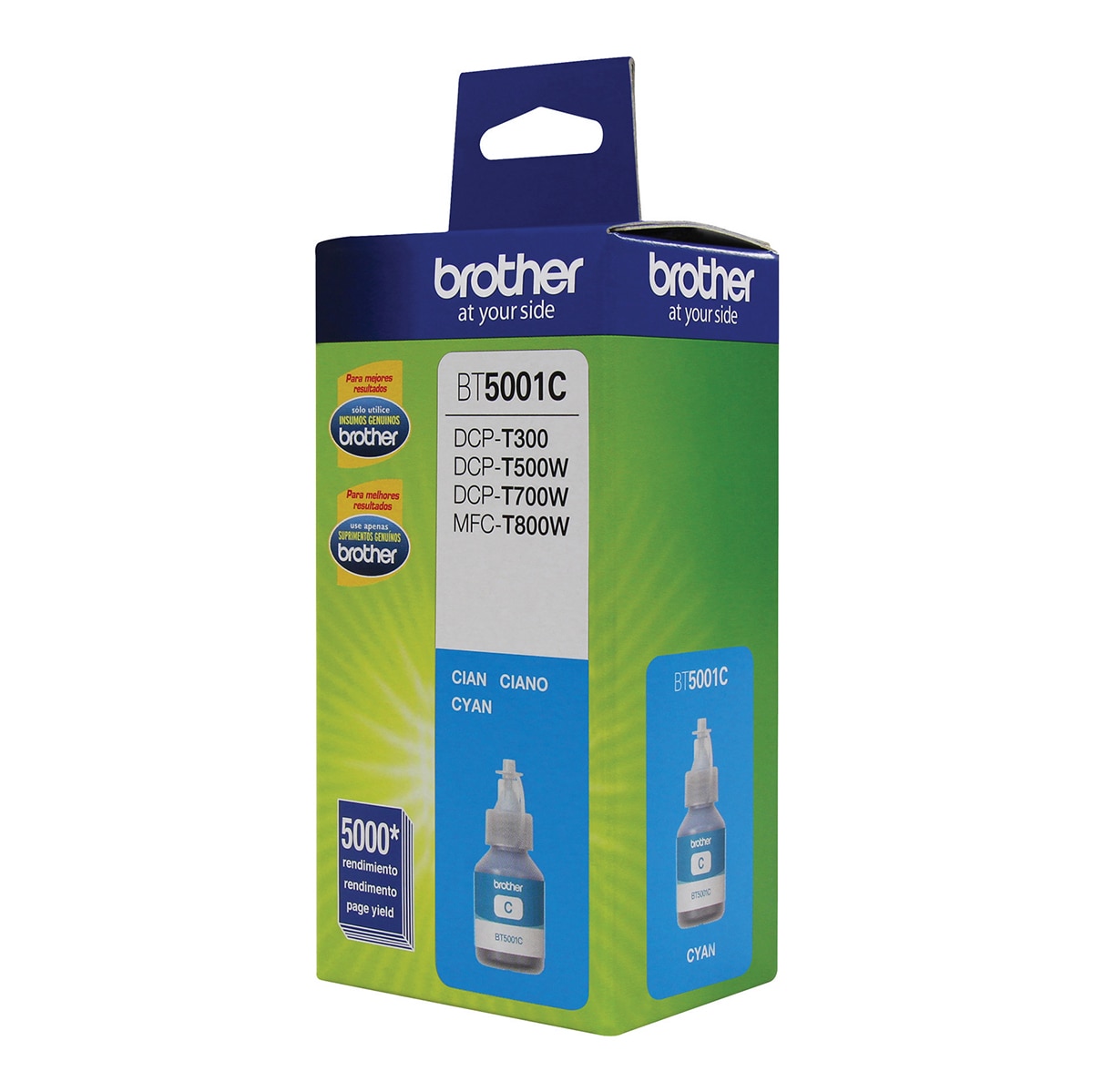 Brother botella de tinta 5001C cian (3 piezas)