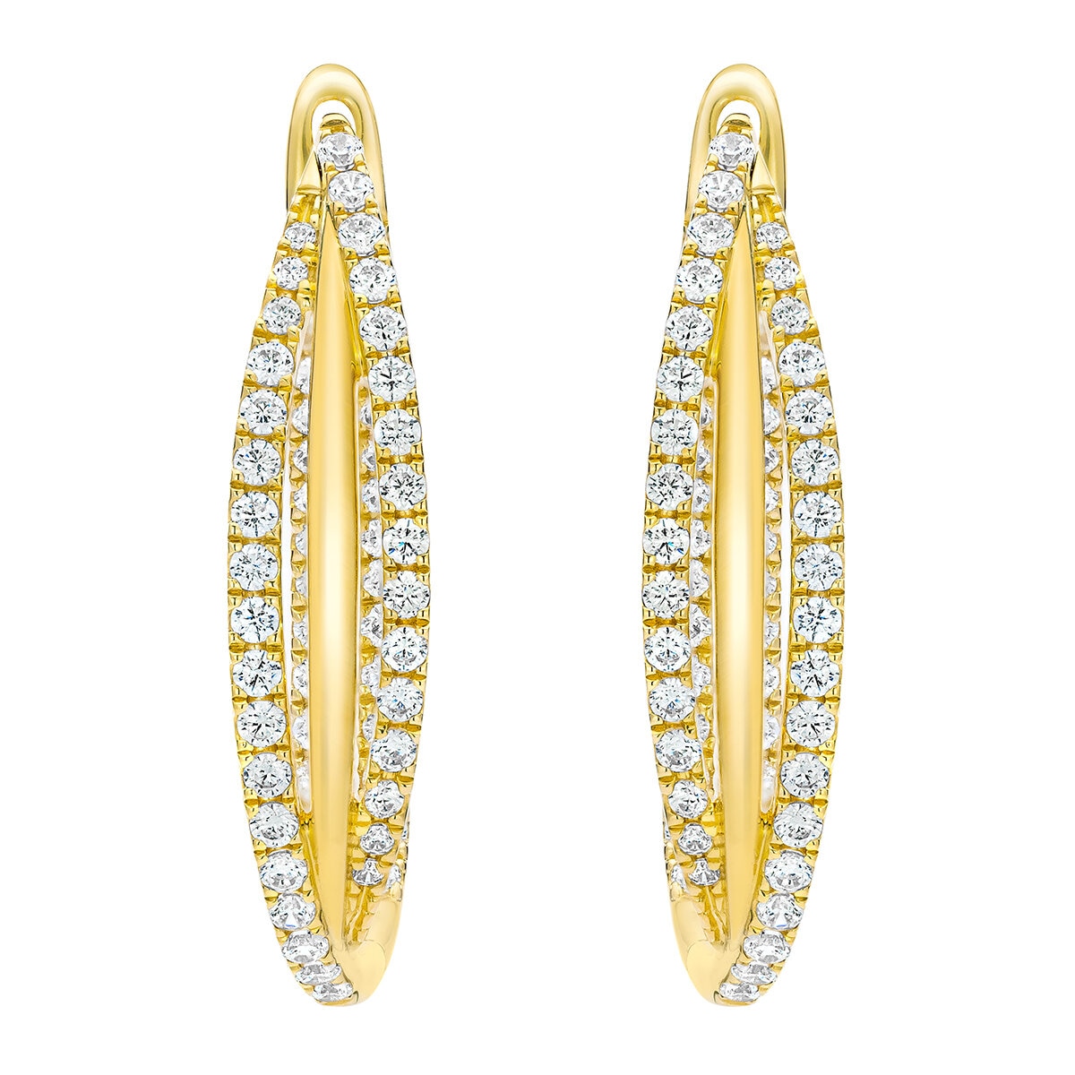 Aretes de Diamantes, 1.00ctw, Oro Amarillo de 14K