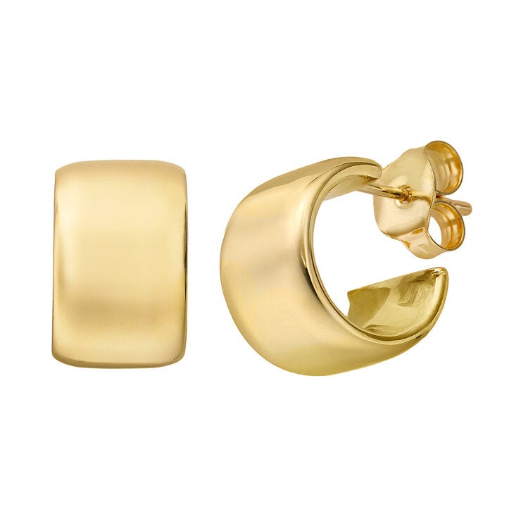 Aretes, Arracadas 'C', Oro Amarillo 14K Aretes, Arracadas 'C', Oro Amarillo 14K