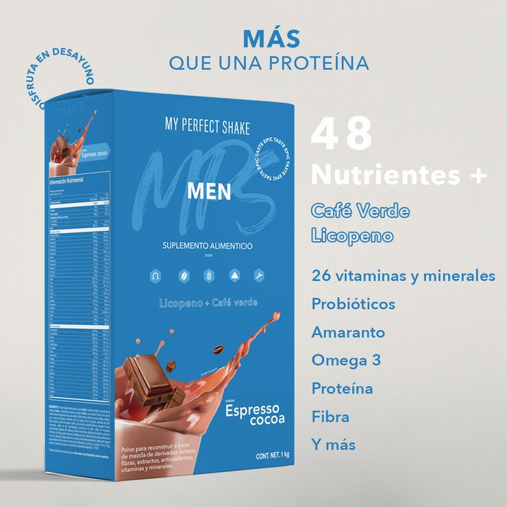 My Perfect Shake Men Bebida en Polvo Sabor Expresso Cocoa 2kg My Perfect Shake Men Bebida en Polvo Sabor Expresso Cocoa 2kg