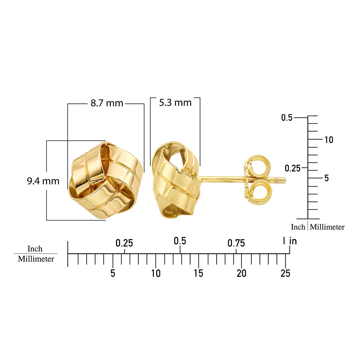Aretes, Oro Amarillo 14K, Love Knot Aretes, Oro Amarillo 14K, Love Knot