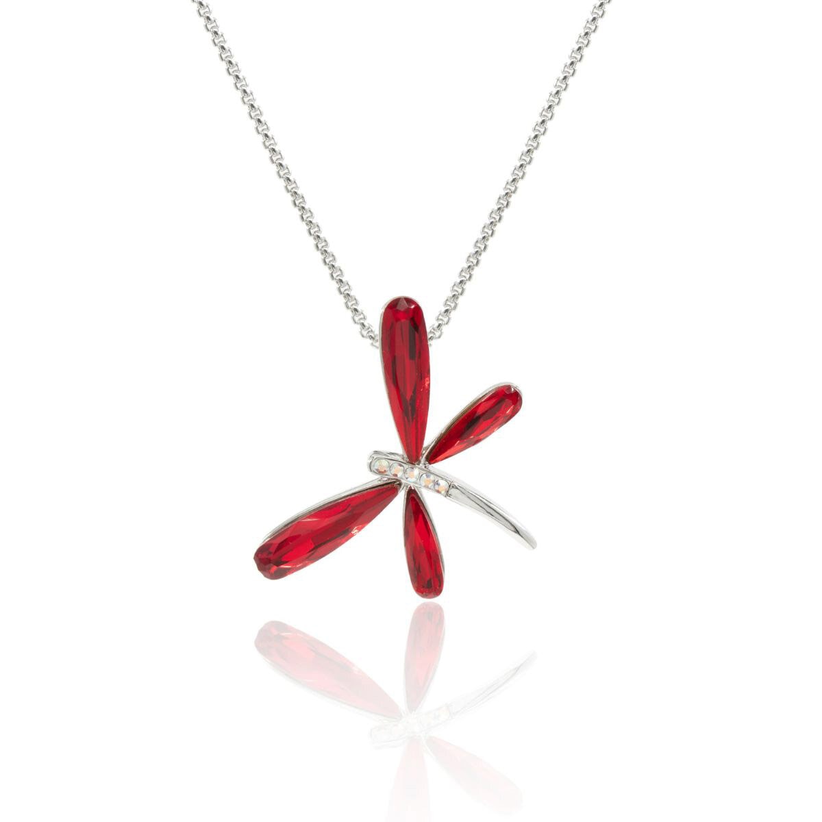 Mayfer, Cadean con Dije de Libélula, Con Cristal Austriaco Color Rojo Mayfer, Cadean con Dije de Libélula, Con Cristal Austriaco Color Rojo