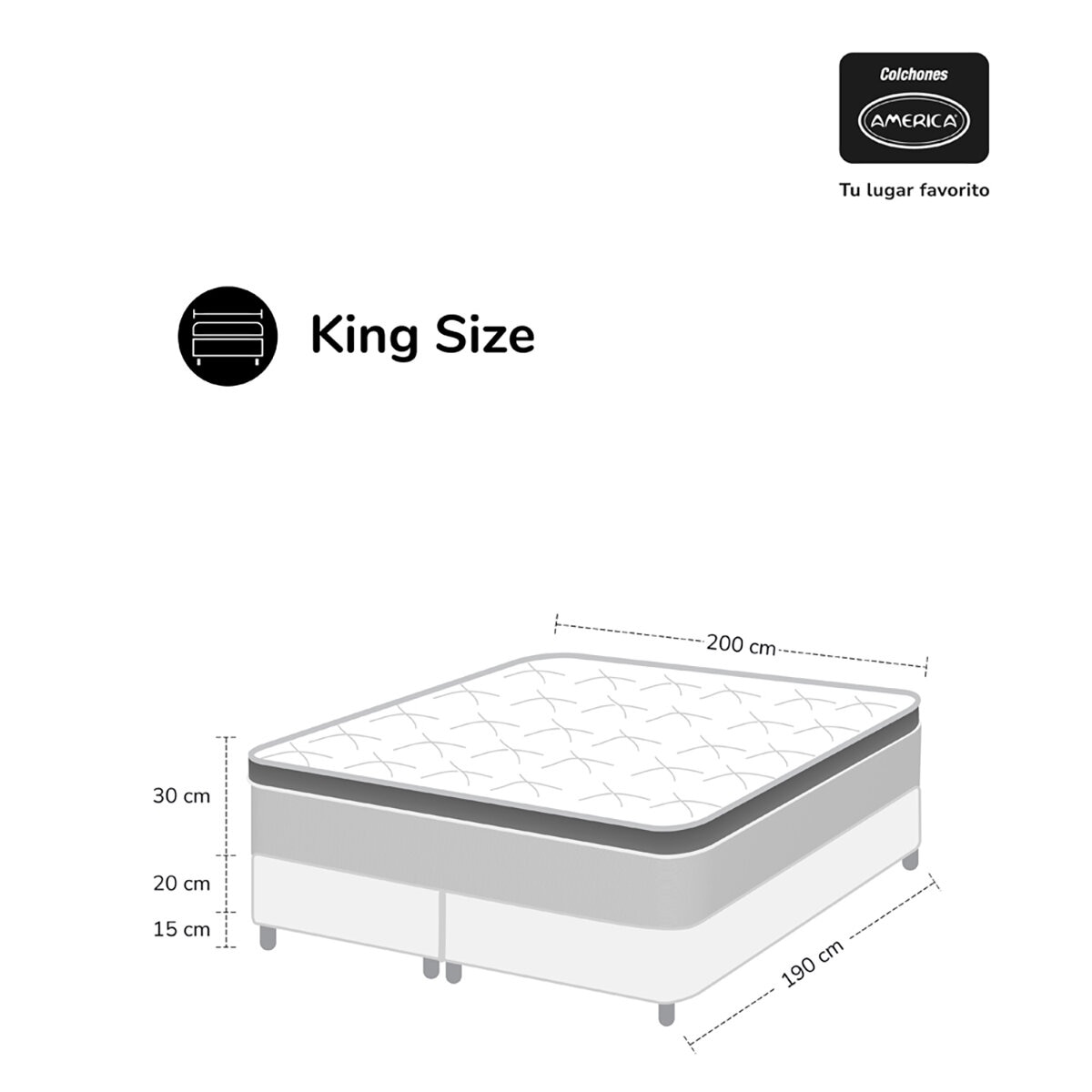 América, Bliss, Juego de Colchón y Box King Size