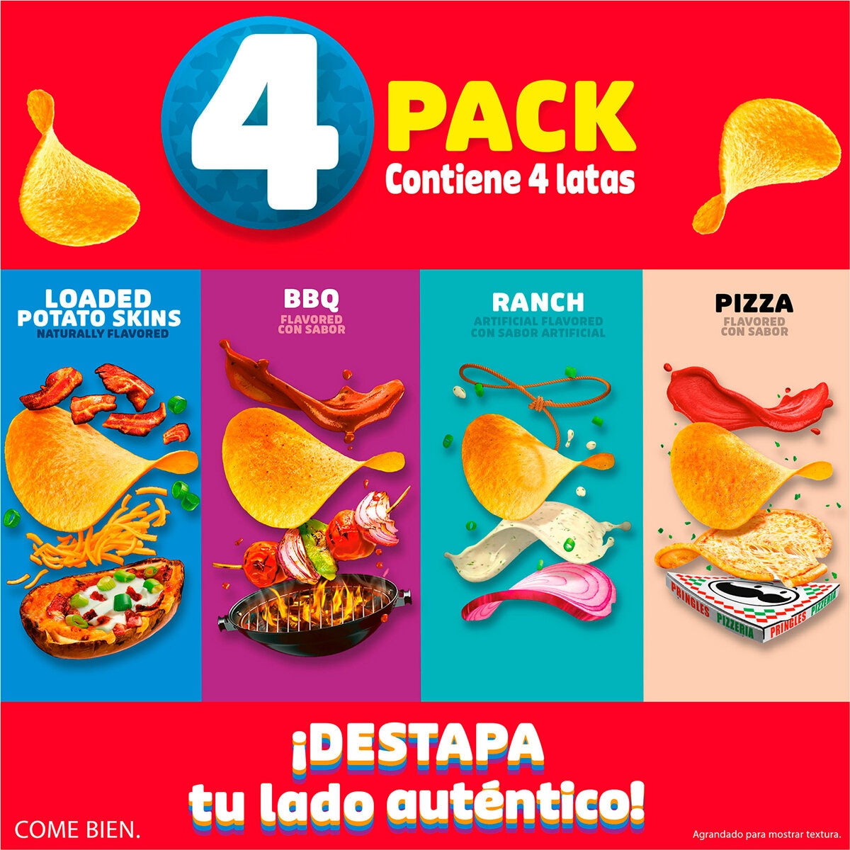 Pringles Papas Surtidas 4 pzas de 158 g Pringles Papas Surtidas 4 pzas de 158 g