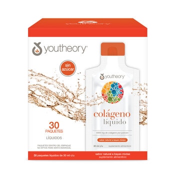 Youtheory Colágeno Líquido 5,000 mg Sabor Bayas Mixtas 30 Paquetes Youtheory Colágeno Líquido 5,000 mg Sabor Bayas Mixtas 30 Paquetes