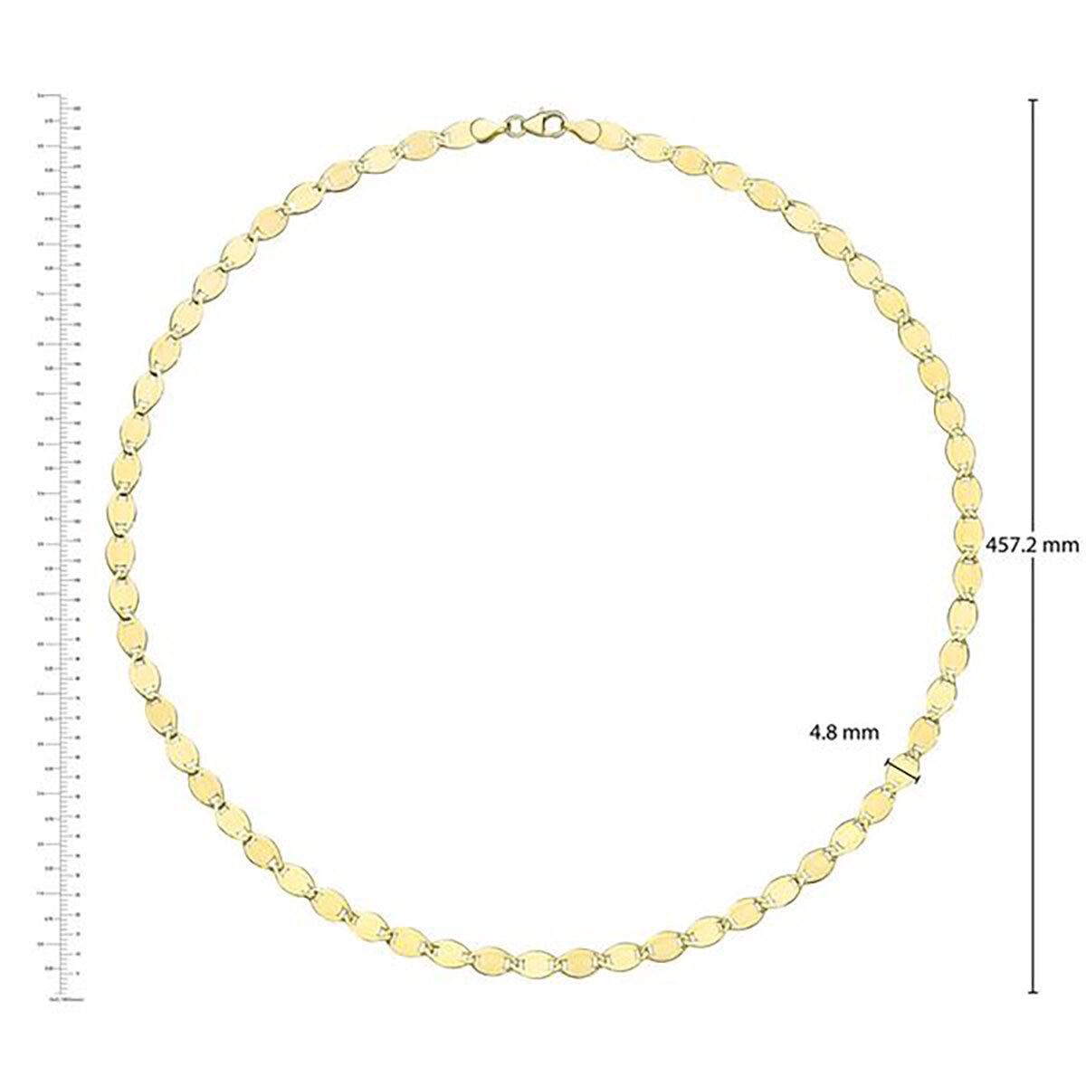 Collar de Eslabones Pulidos, de 14K Oro Amarillo Collar de Eslabones Pulidos, de 14K Oro Amarillo